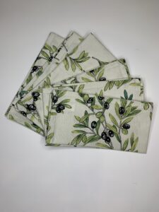 Extra Large Cotton Napkins French Tapanade Olive