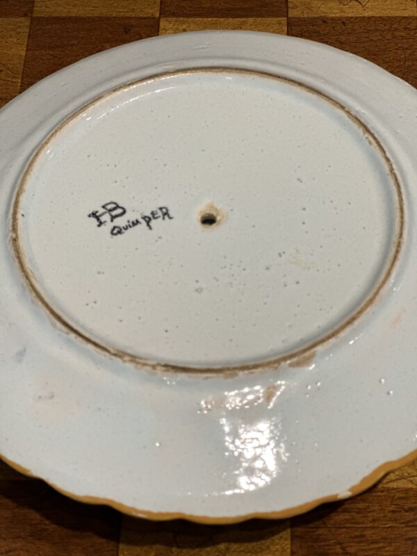 Underside signature of HB Quimper Covered Dish