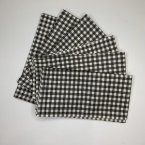 Extra Large Cotton Napkins French Noir Check