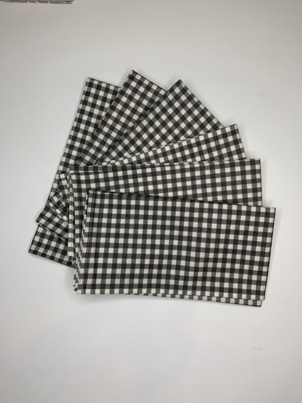 Extra Large Cotton Napkins French Noir Check
