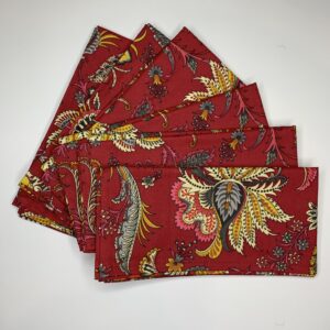 Extra Large Cotton Napkins French La Campagne Rouge