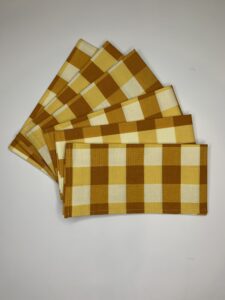 Extra Large Cotton Napkins French Gold Check