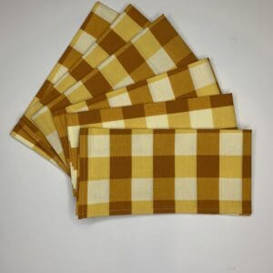 Extra Large Cotton Napkins French Gold Check