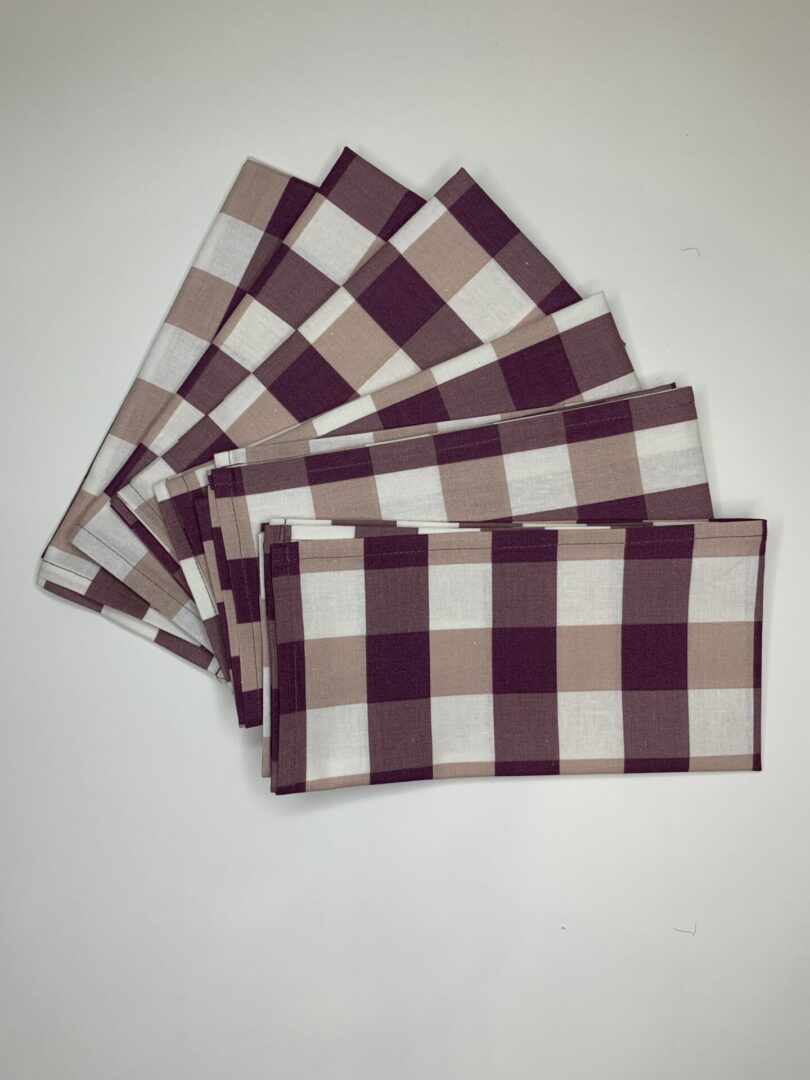 Extra Large Cotton Napkins French Lavende Check