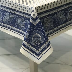 French Vacances Dete Wipeable Cotton Coated Tablecloth