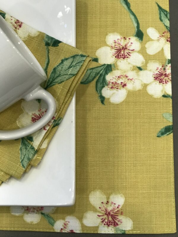 Coated Cotton Wipeable Placemat in beige color