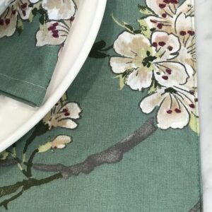 Flower Double Sided Coated Cotton Wipeable Placemat