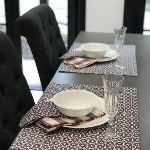 Cotton Wipeable Placemat with black chair